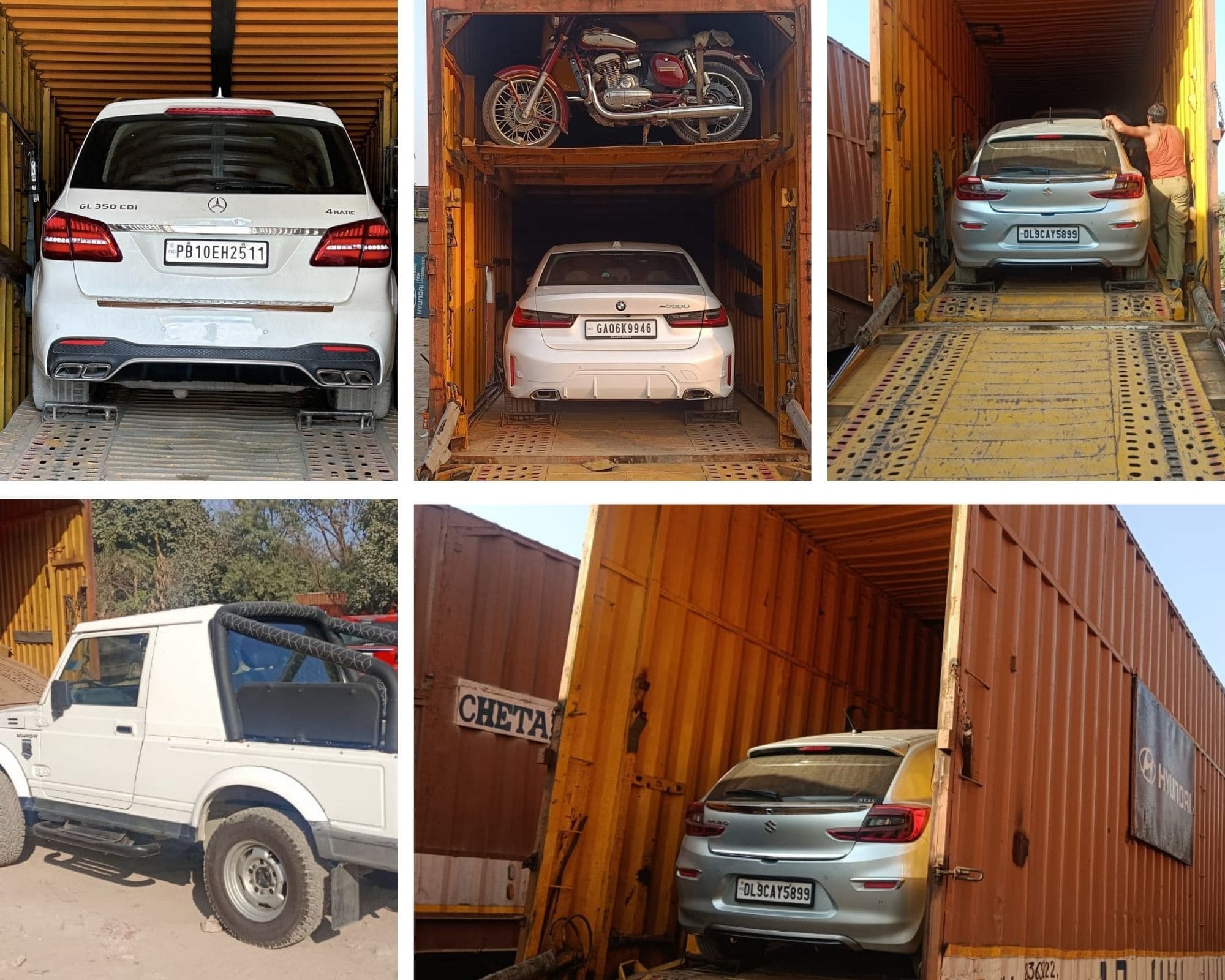 Professional multi car carrier in transit along national highway from Delhi