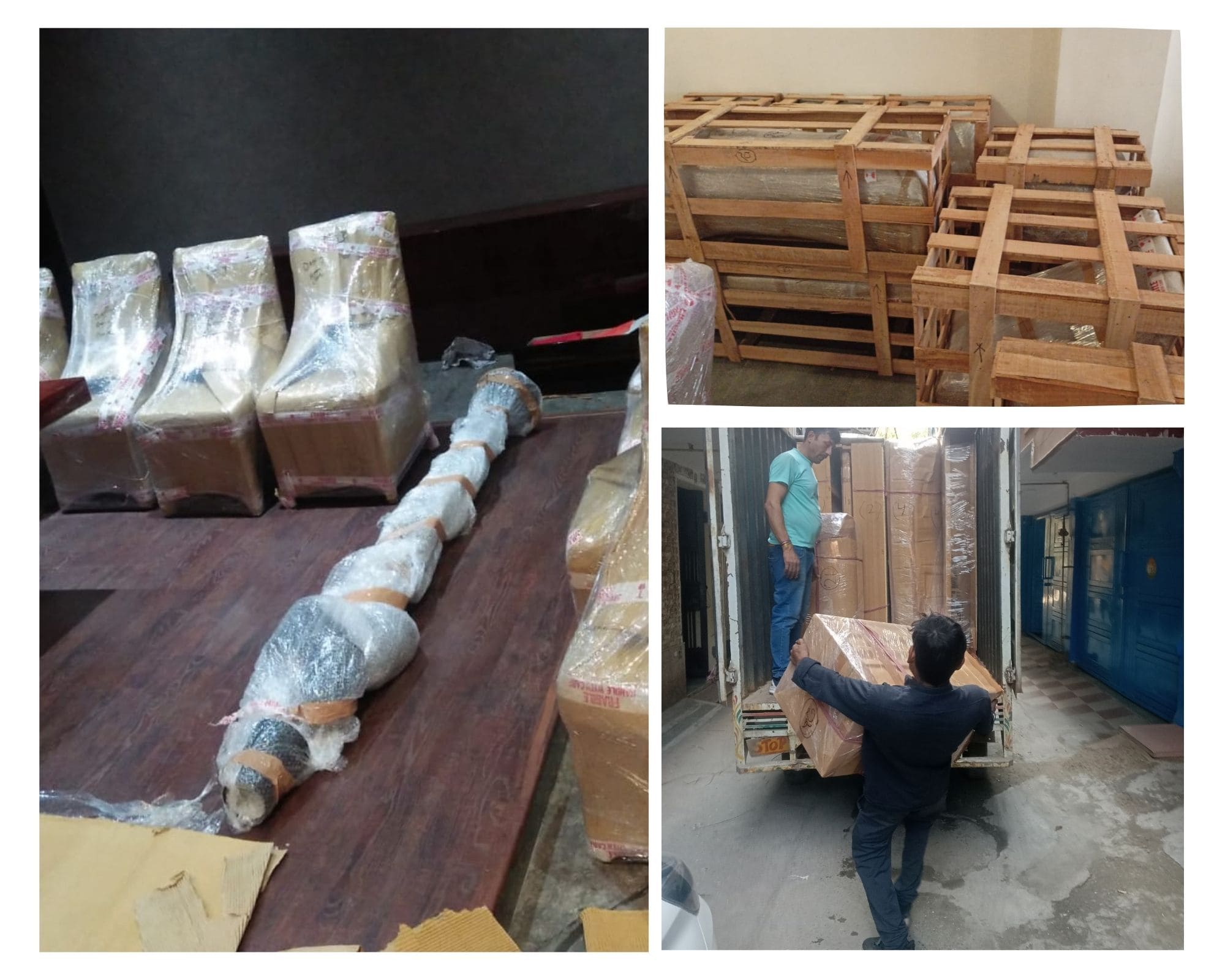 Furniture packing and household goods shifting by Mohija Packers and Movers Delhi, with protective wrapping, wooden crating, and safe loading of furniture.